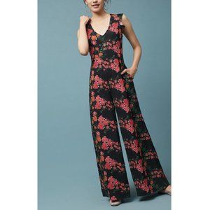 Anthropologie Plenty by TR Floral Ruffle Jumpsuit